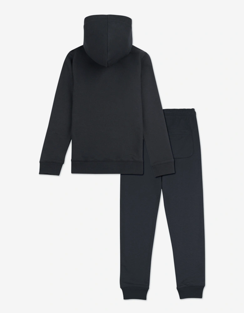 Boys Stacked Logo Tracksuit in Black