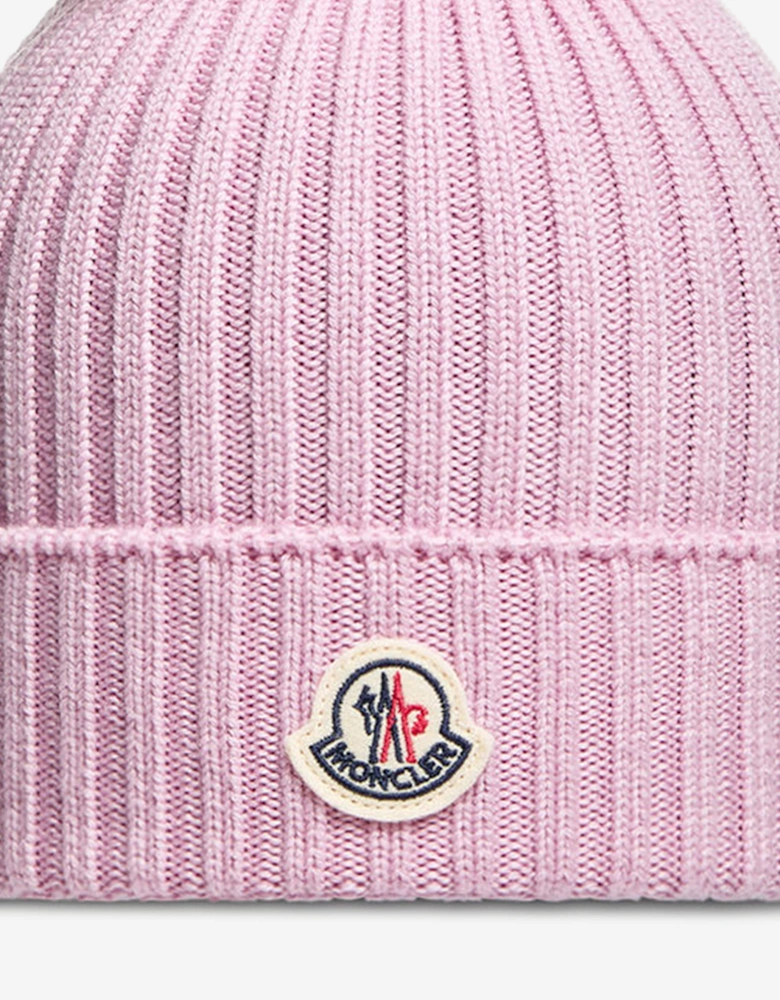 Girls Knitted Pom Pom Hat in Pink