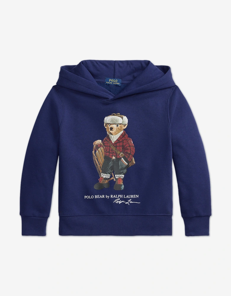 Boys Polo Bear Hoodie in Navy