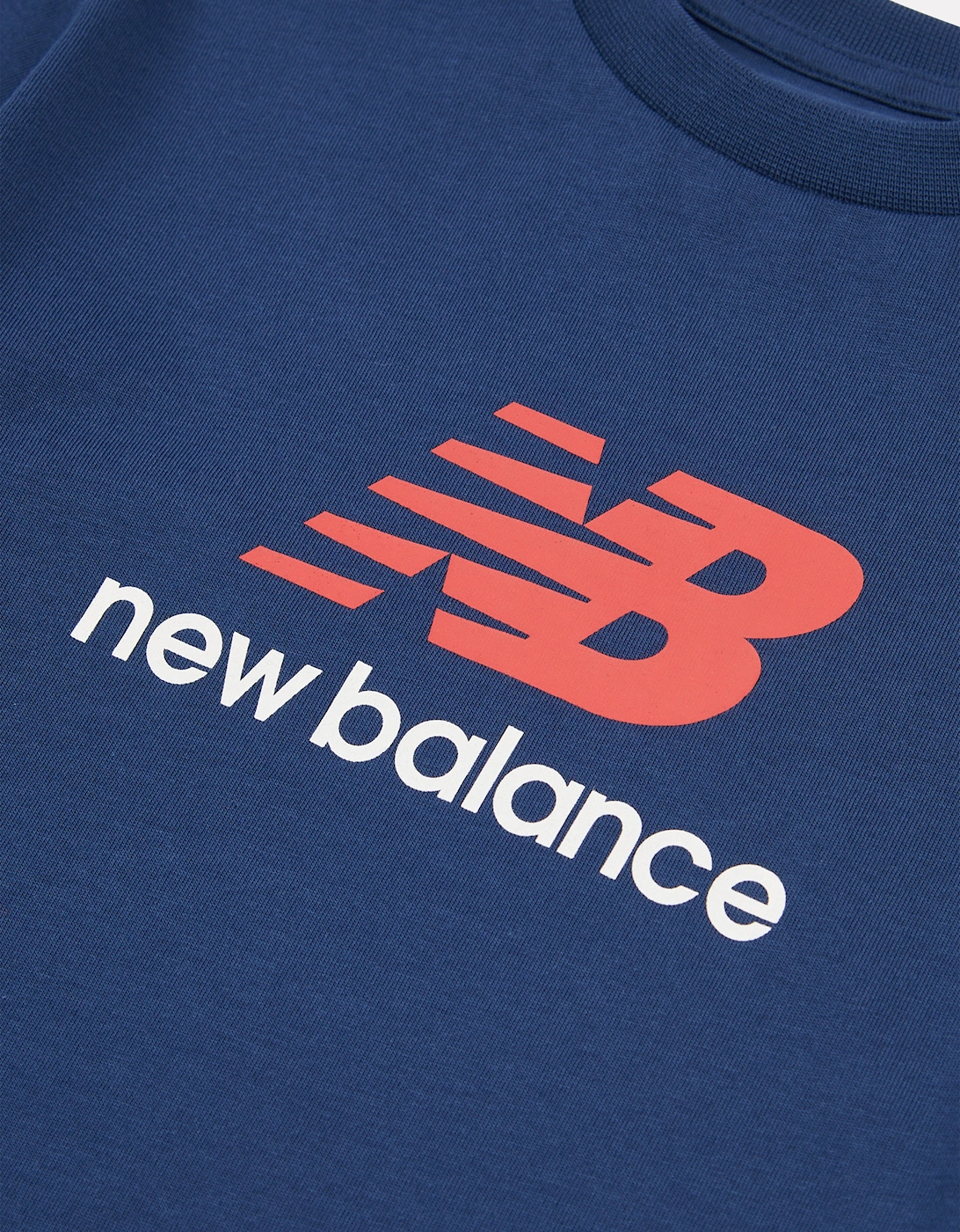 Boys Jersey Stacked Logo T-Shirt in Navy