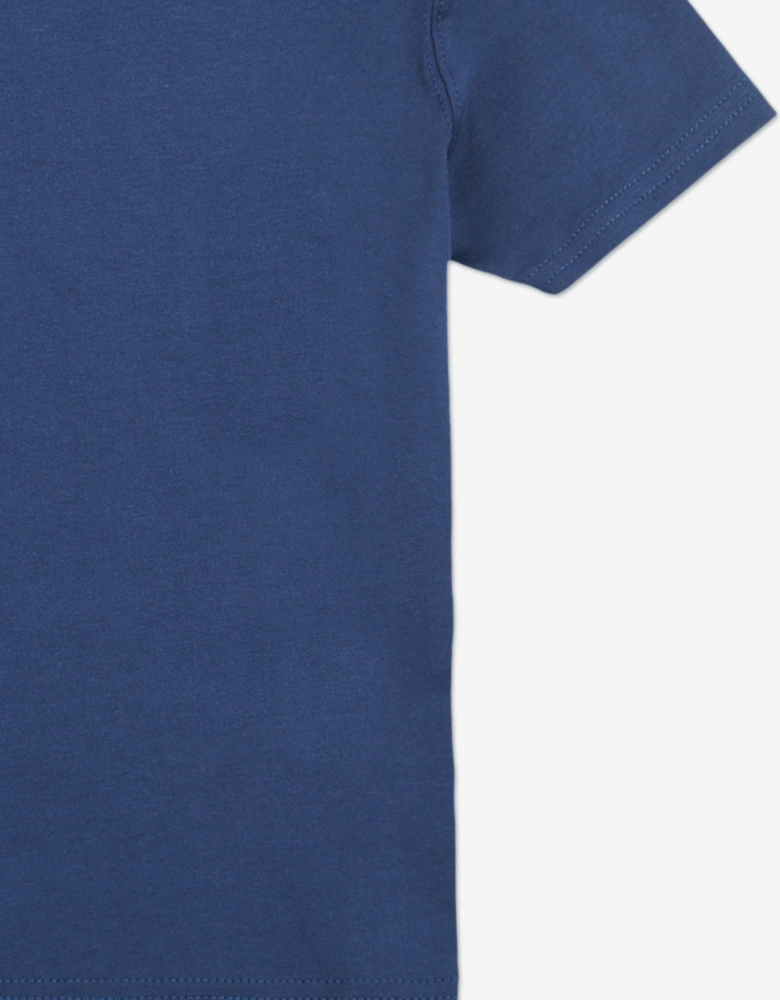 Boys Stacked Logo T-Shirt in Navy