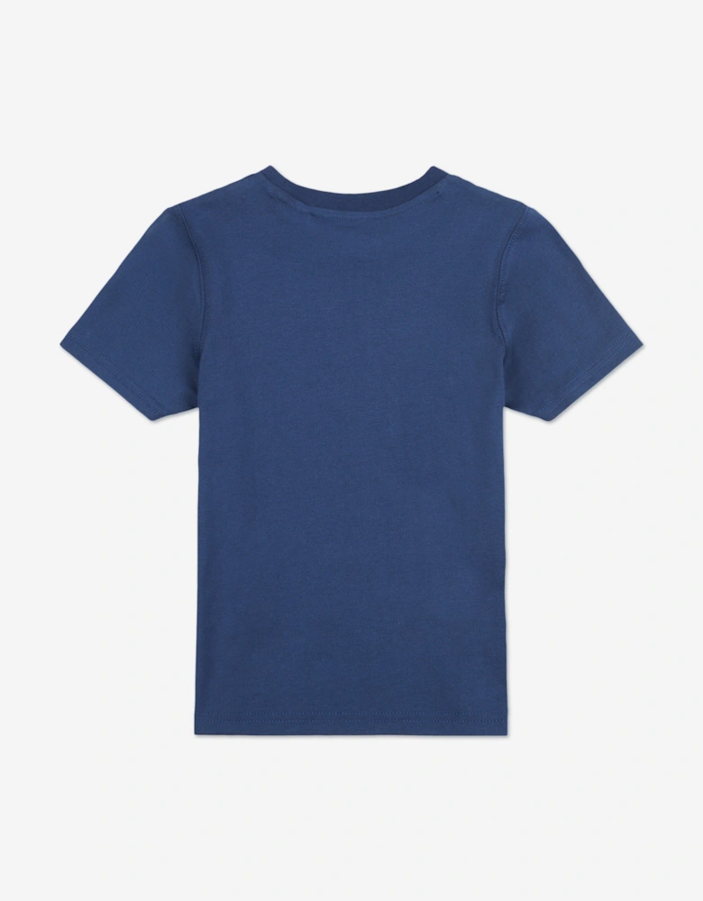 Boys Stacked Logo T-Shirt in Navy