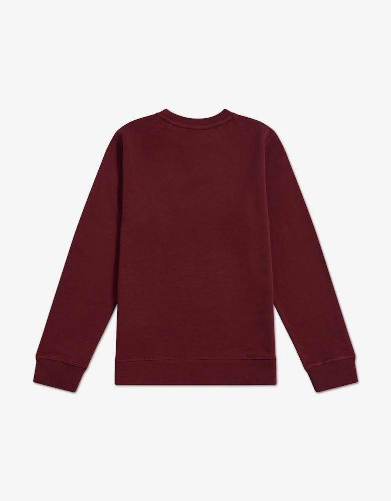 Boys French Terry Small Logo Sweatshirt in Red