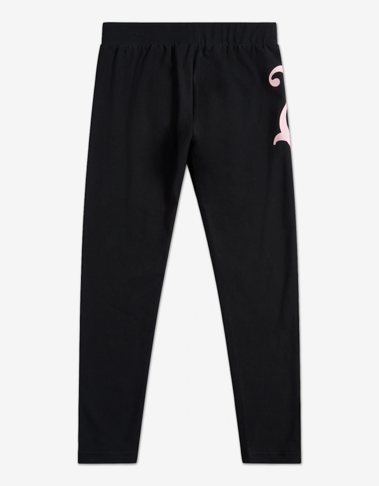 Girls Large Logo Leggings in Black