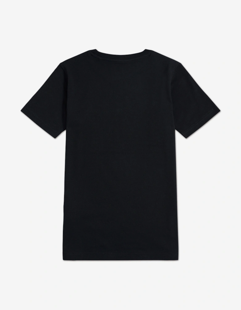 Boys Jersey Stacked Logo T-Shirt in Black