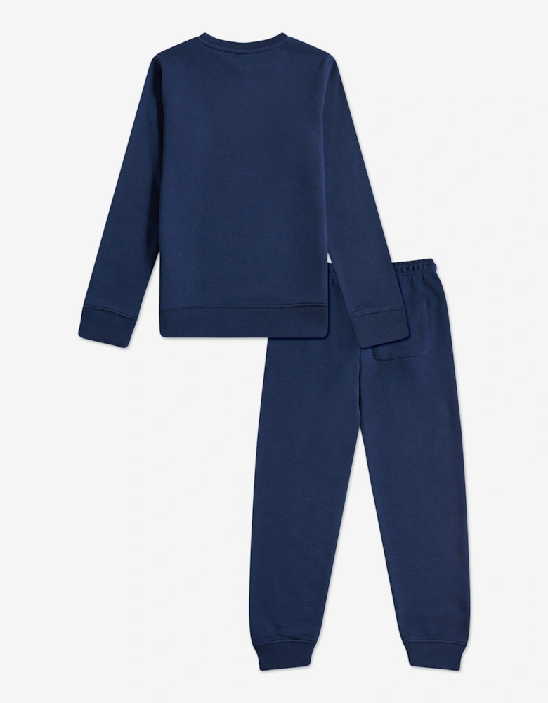 Boys Stacked Logo Tracksuit in Navy