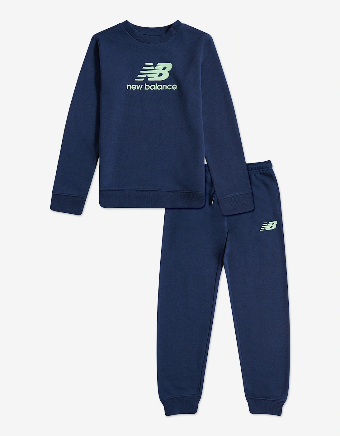 New Balance Boys Navy 'S Stacked Logo Tracksuit In  9 Years/10 Years Size 9 Kids