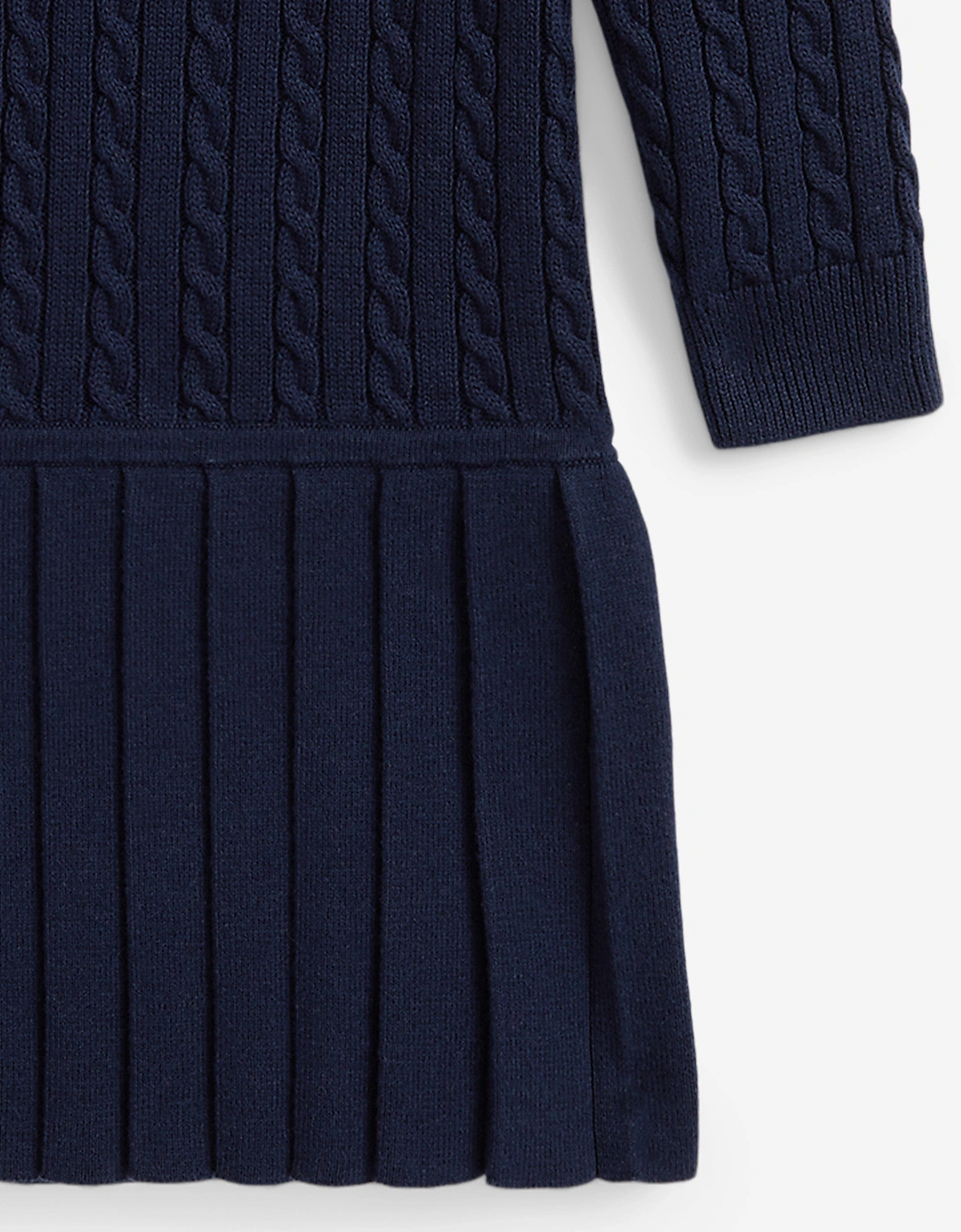 Baby Girls Cable Knit Dress in Navy