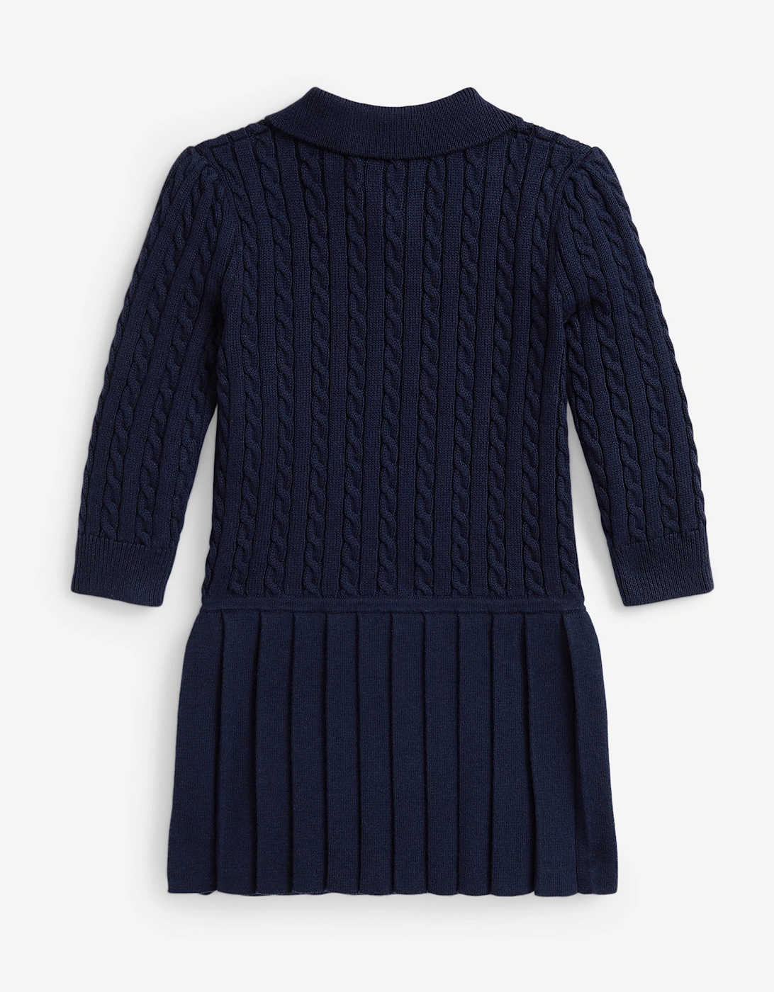 Baby Girls Cable Knit Dress in Navy