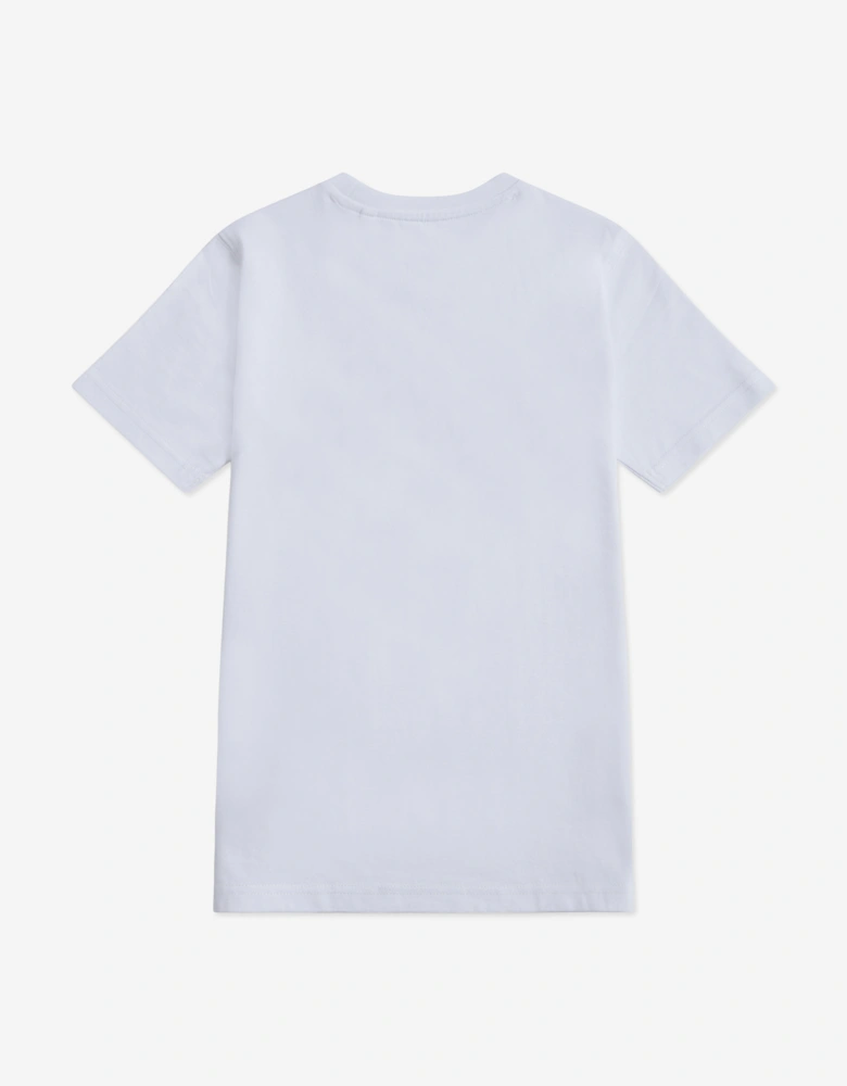 Boys Jersey Stacked Logo T-Shirt in White