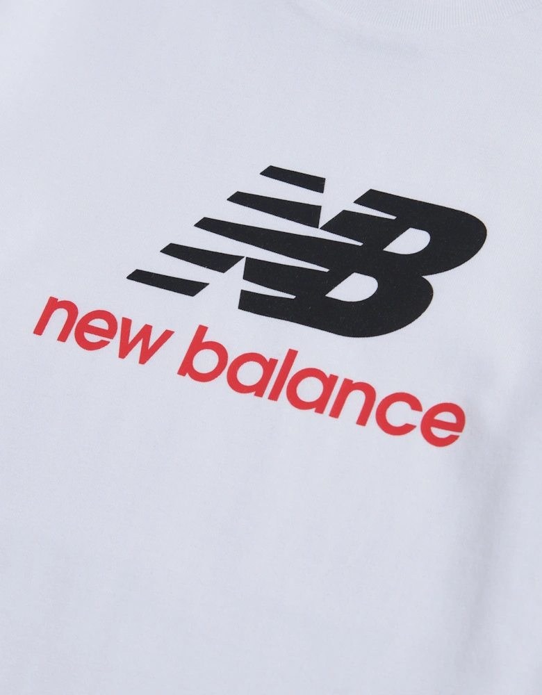 Boys Jersey Stacked Logo T-Shirt in White