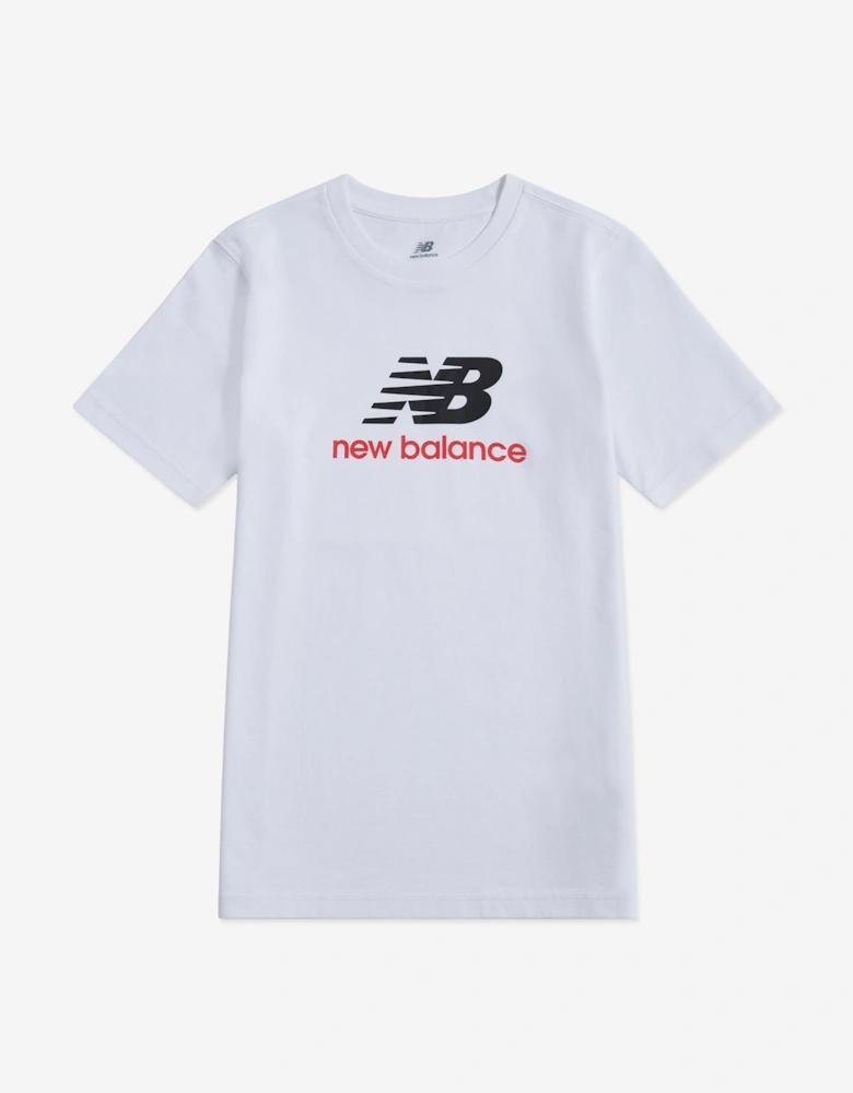 Boys Jersey Stacked Logo T-Shirt in White