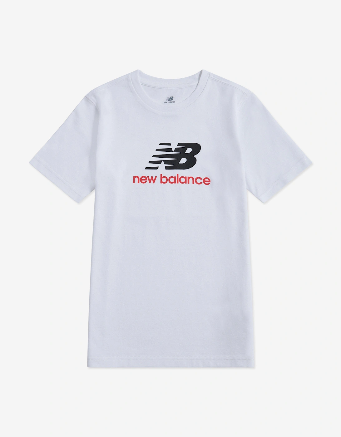 New Balance Boys White 'S Jersey Stacked Logo T-Shirt In  9 Years/10 Years Size 9 Kids