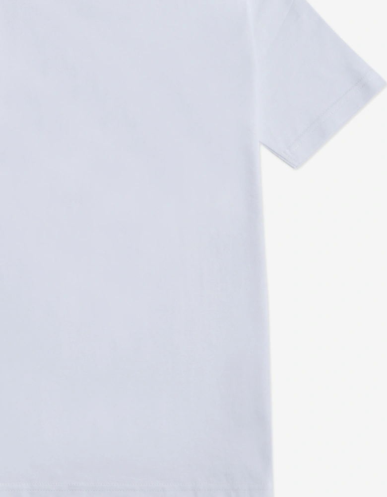 Boys Jersey Stacked Logo T-Shirt in White