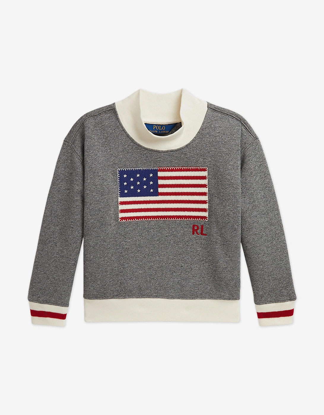Girls USA Flag Sweatshirt in Grey, 5 of 4
