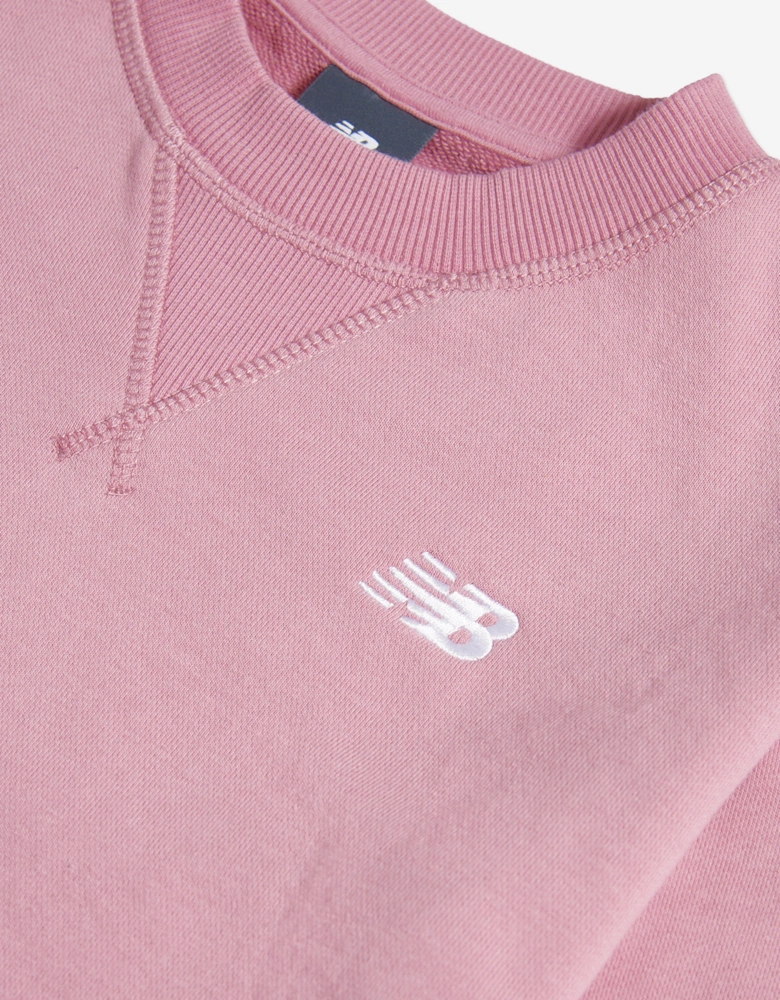 Girls French Terry Small Logo Sweatshirt in Pink