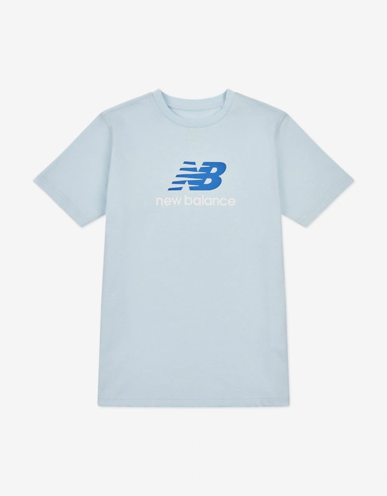 Boys Jersey Stacked Logo T-Shirt in Blue