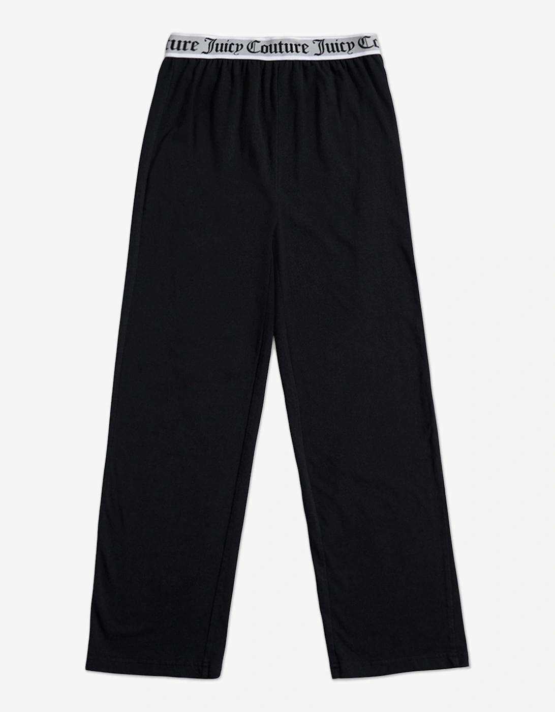 Girls Crop Vest and Wide Leg Pyjama Set in Black