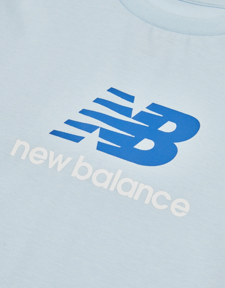 Boys Jersey Stacked Logo T-Shirt in Blue