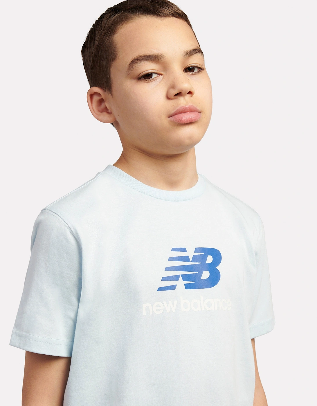 Boys Jersey Stacked Logo T-Shirt in Blue