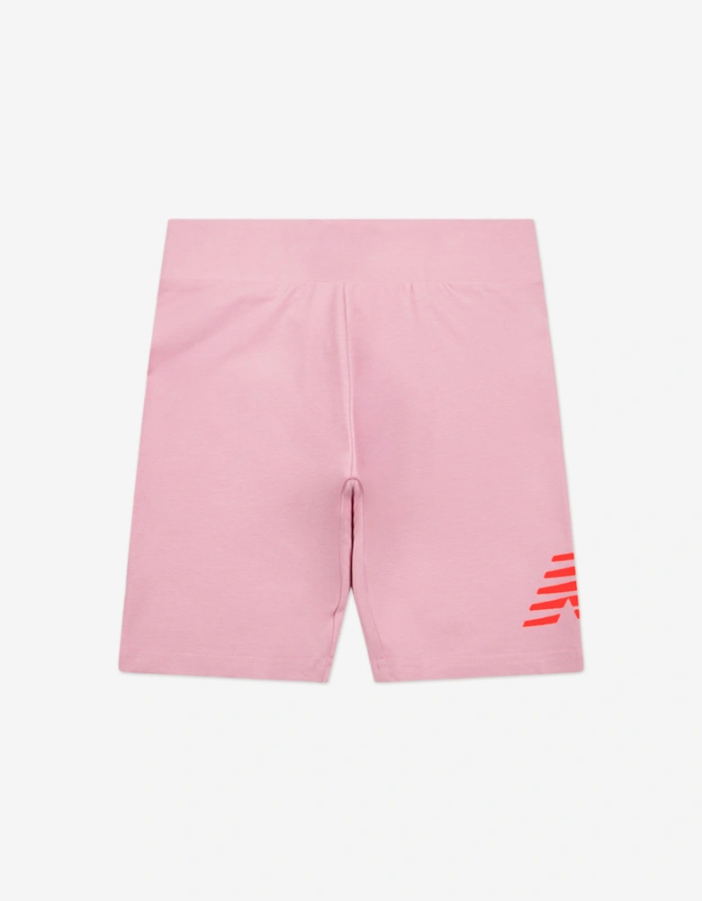 Girls Logo T-Shirt and Cycling Shorts Set in Pink