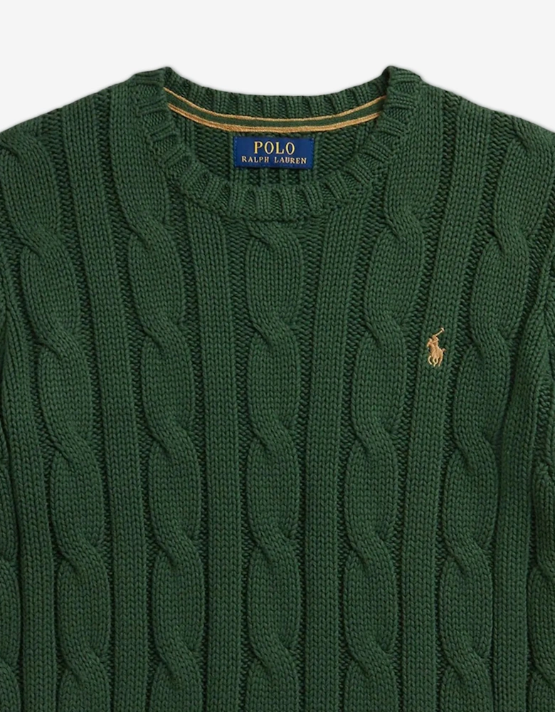 Boys Cable Knit Jumper in Green