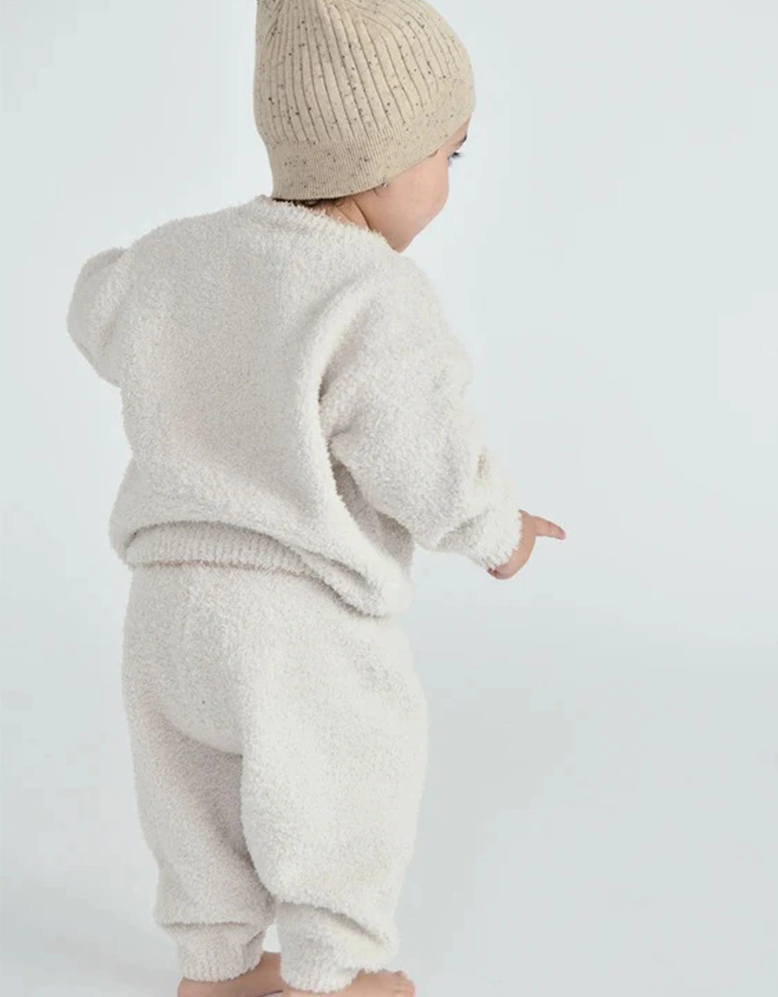 7AM Enfant Baby Fuzzy Boxy Sweater in Ivory