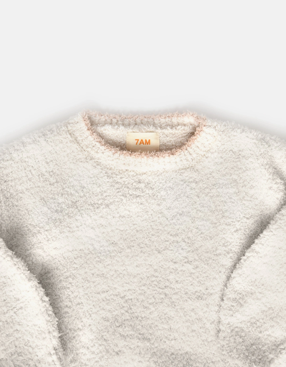 7AM Enfant Baby Fuzzy Boxy Sweater in Ivory