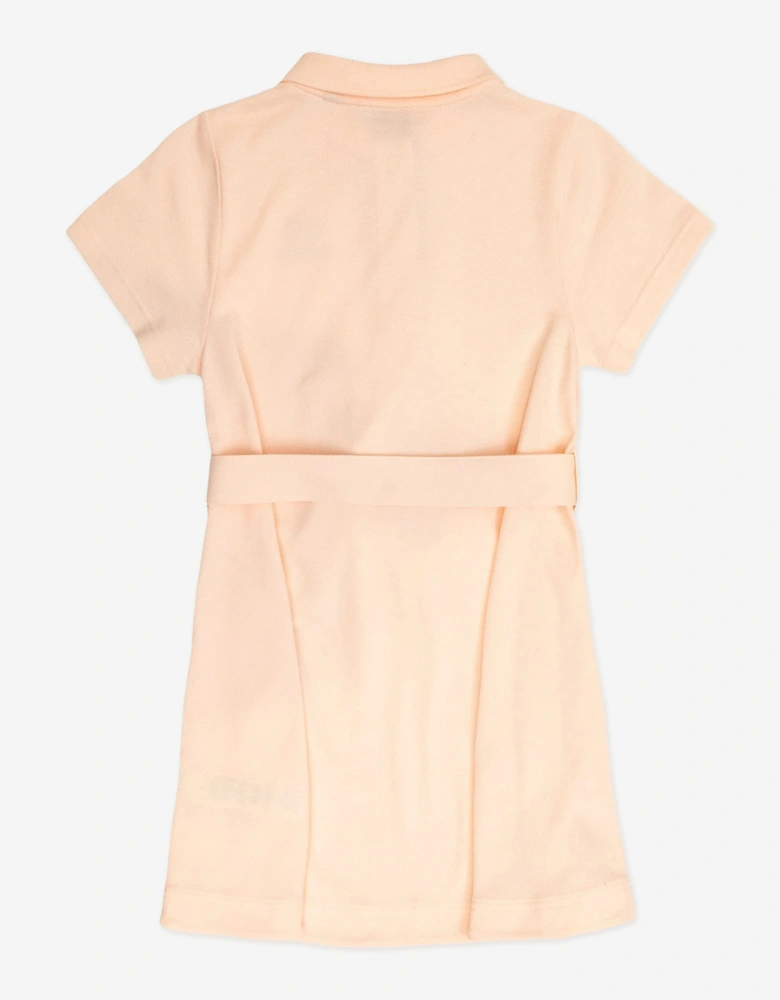 Girls Astrid Bear Polo Dress in Pink