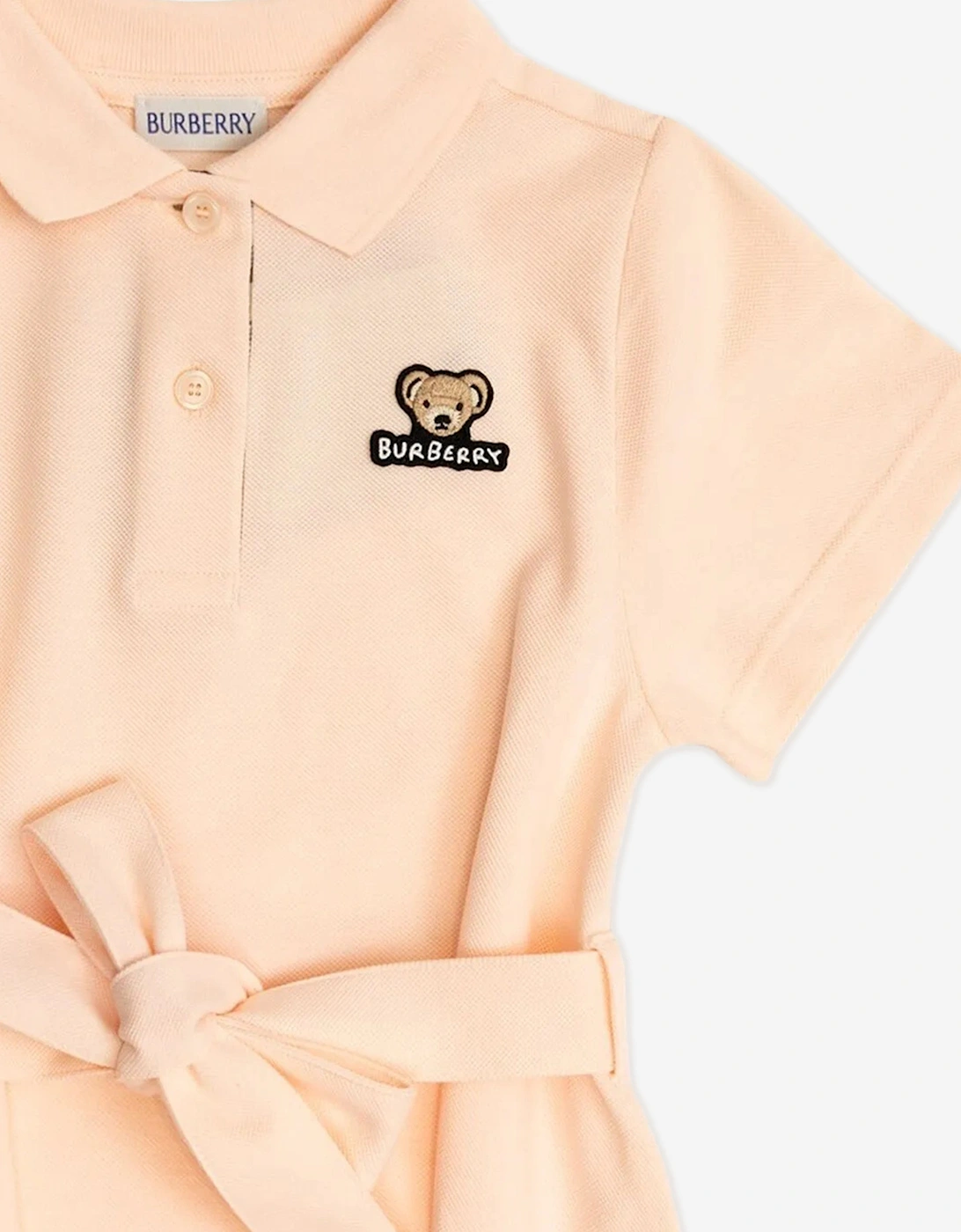 Girls Astrid Bear Polo Dress in Pink