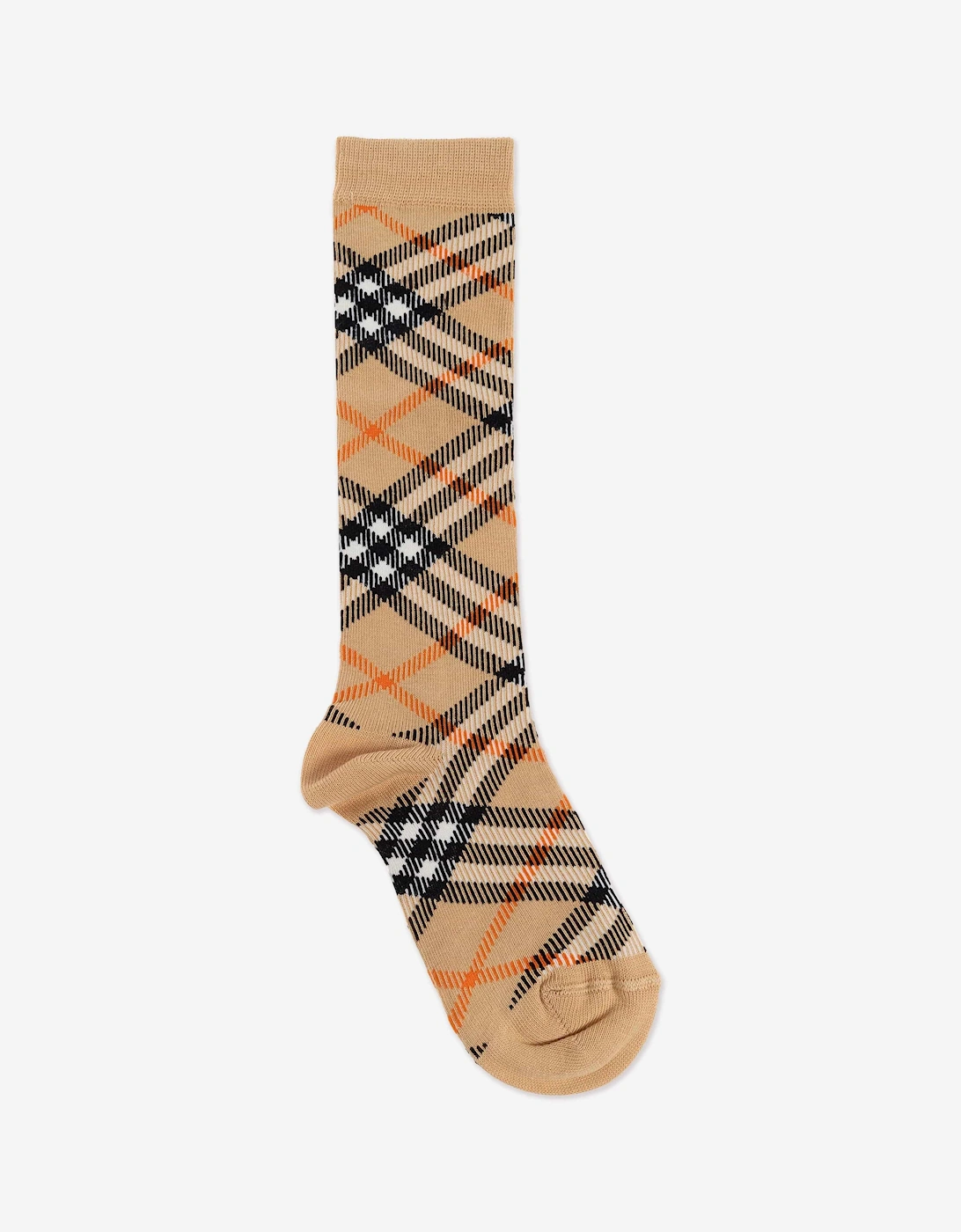 Kids Check Cotton Blend Socks in Beige, 5 of 4