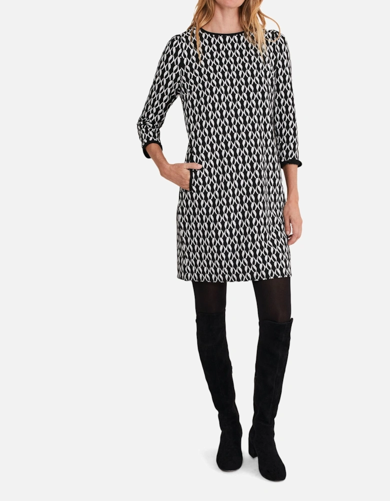 Katrine Geo Jacquard Dress Geometric