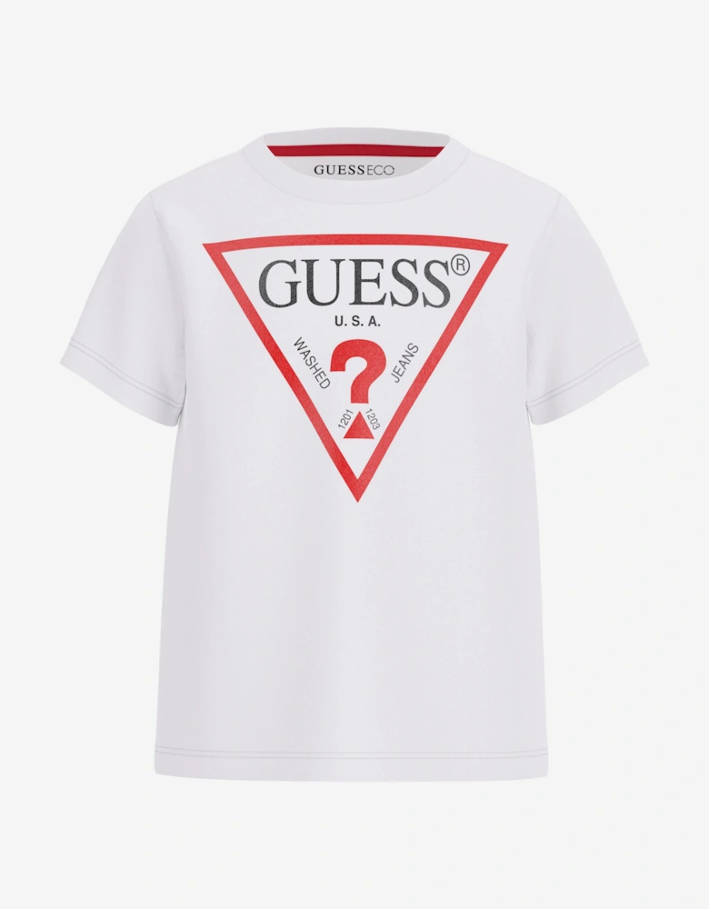 Boys Logo Print T-Shirt in White