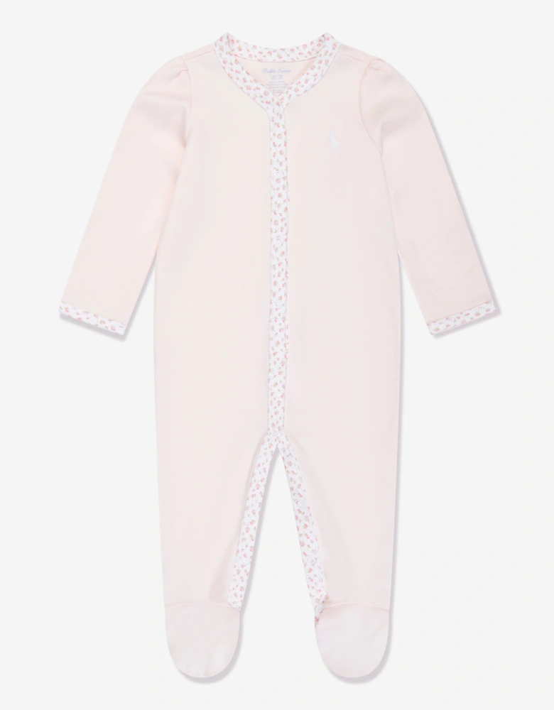 Baby Girls Logo Babygrow in Pink