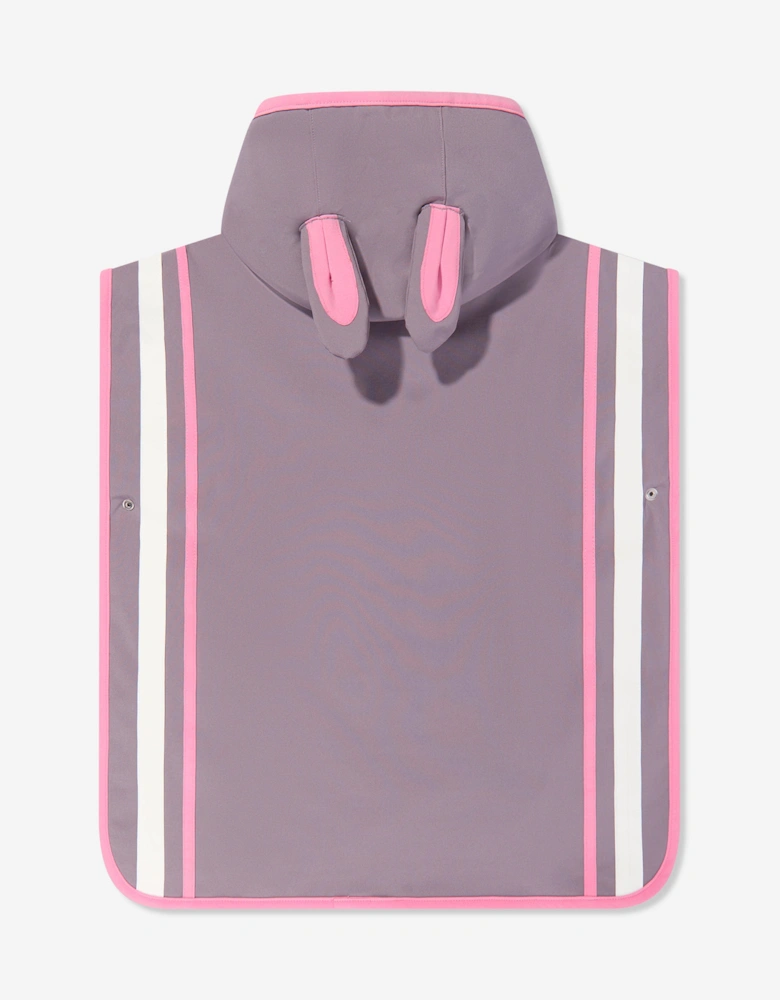 Girls Hop The Bunny Poncho Towel in Purple