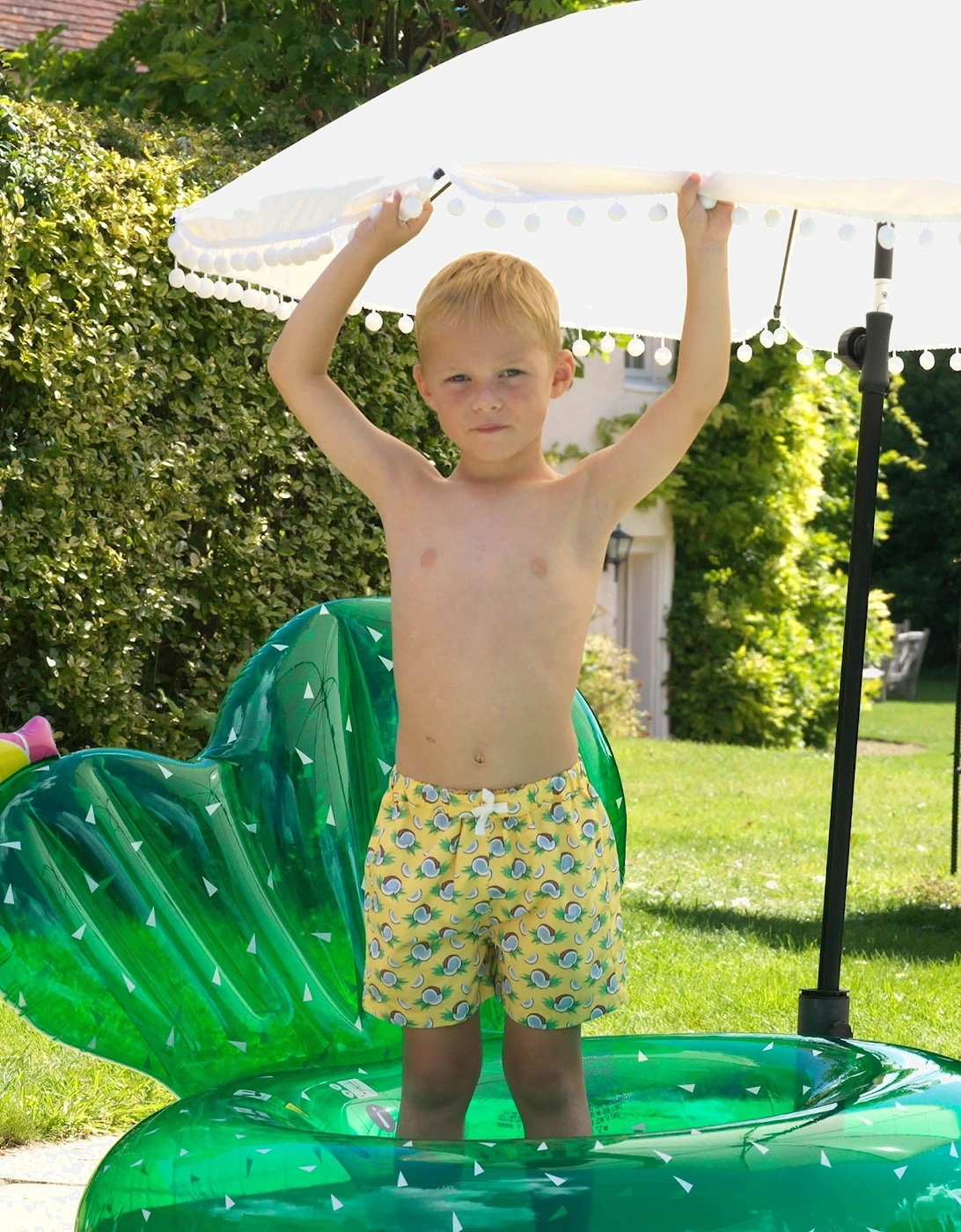 Boys Coconut Swim Shorts in Yellow