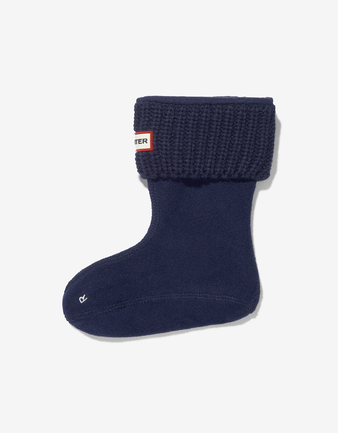 Kids Recycled Half Cardigan Boot Socks in Navy