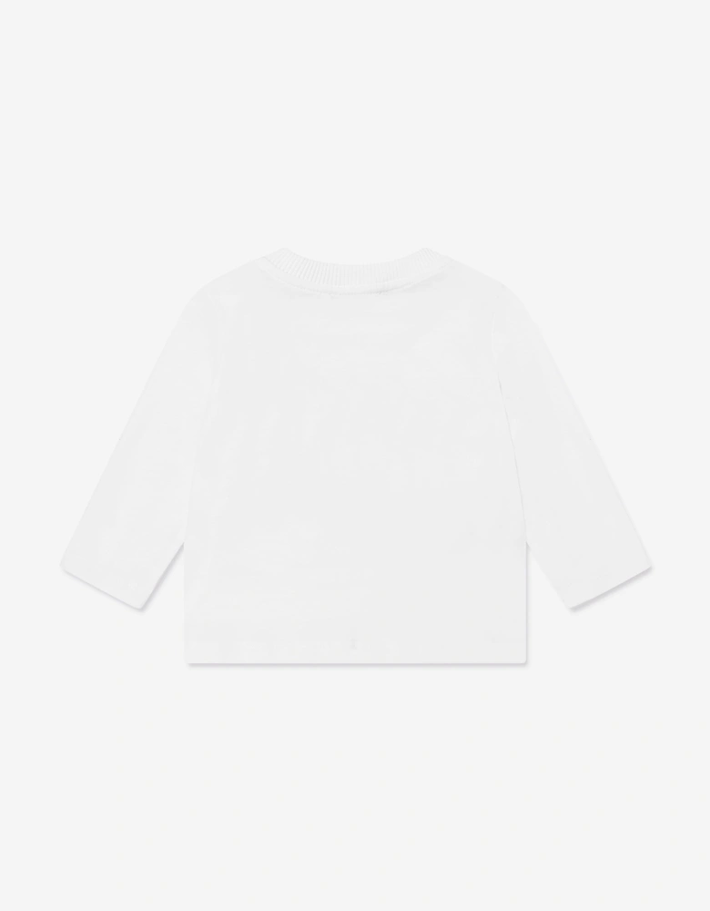 Baby Smiley Face Long Sleeve T-Shirt in White