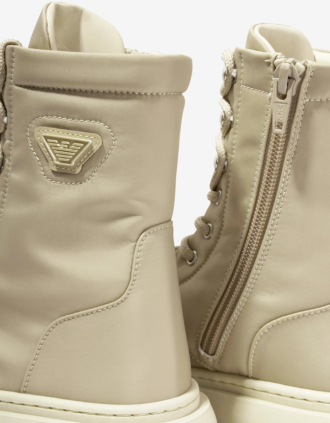 Boys Lace Up Boots in Beige