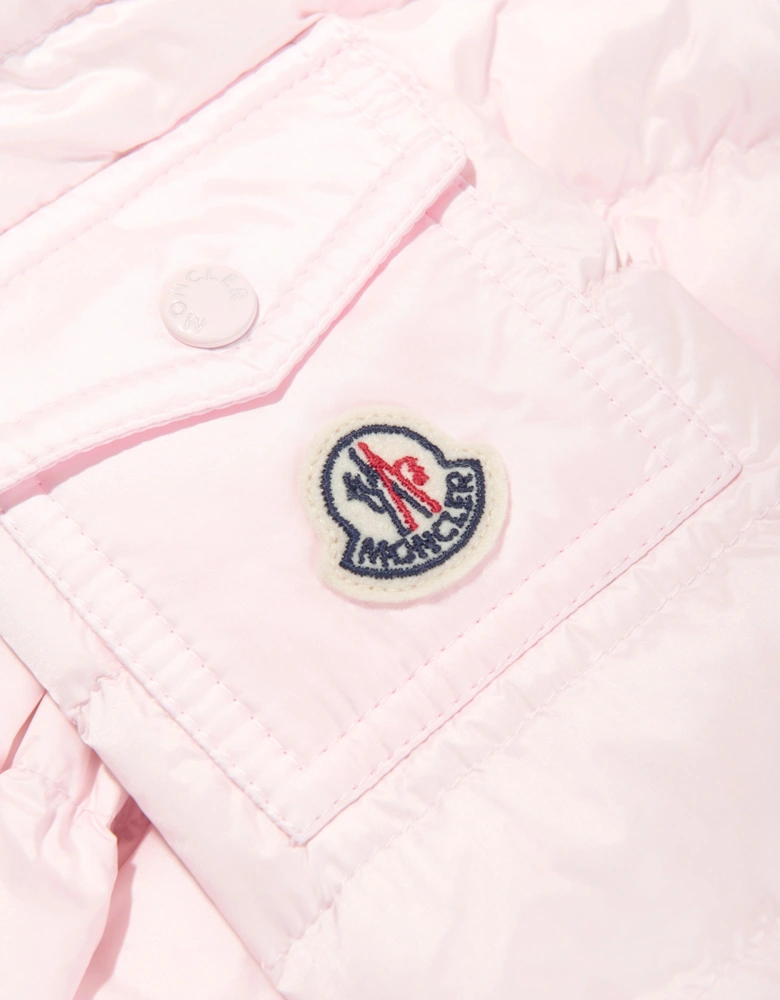 Enfant Baby Girls Down Padded Dalles Jacket in Pink