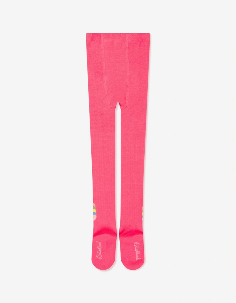 Billieblush Girls Jacquard Heart Tights in Pink