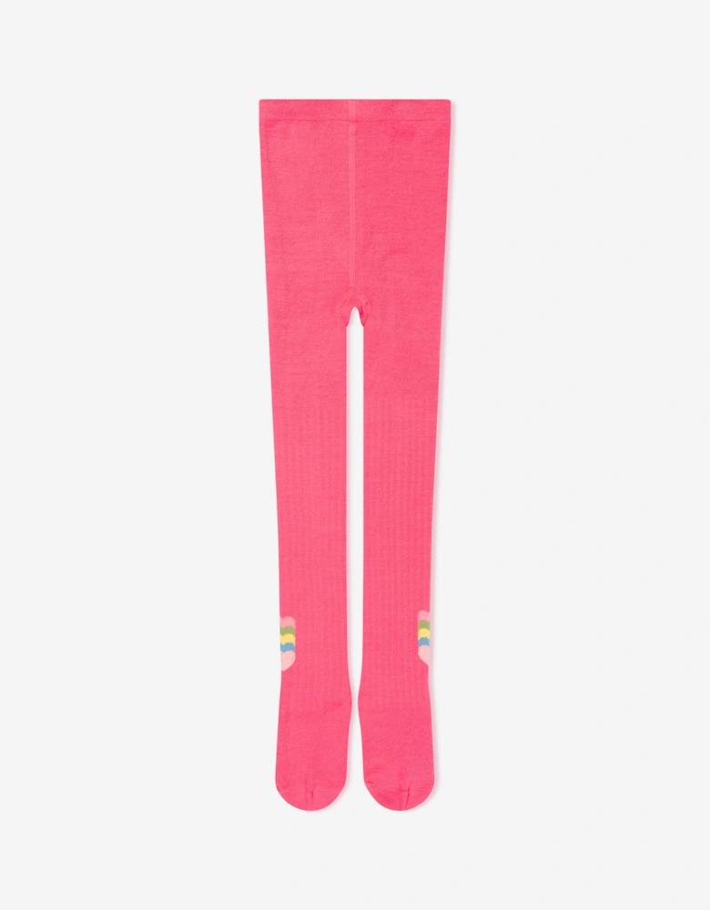 Billieblush Girls Jacquard Heart Tights in Pink