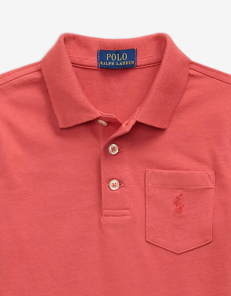 Boys Pocket Polo Shirt in Red
