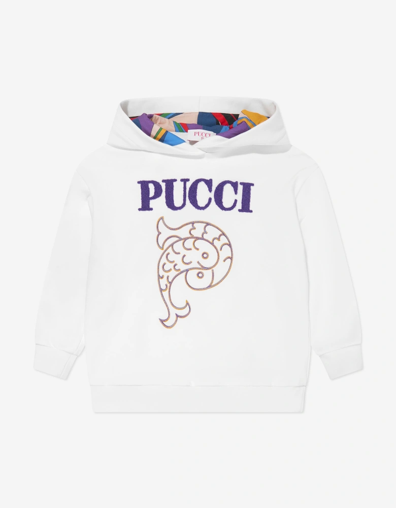 Girls Logo Hoodie in Ivory