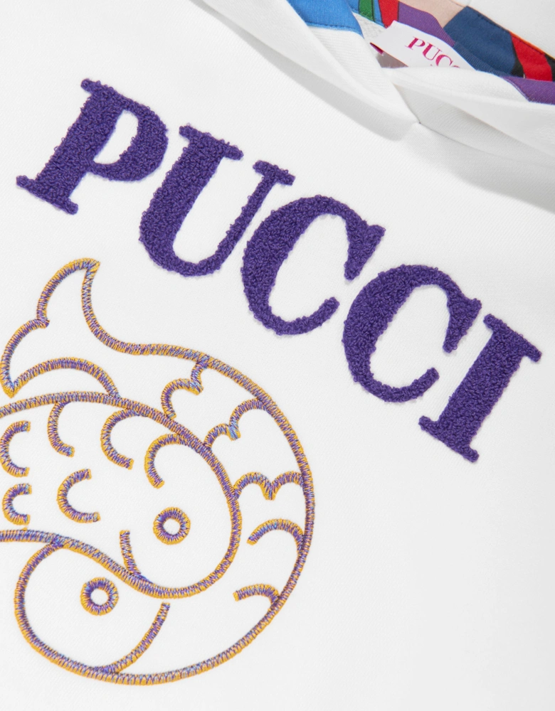 Girls Logo Hoodie in Ivory