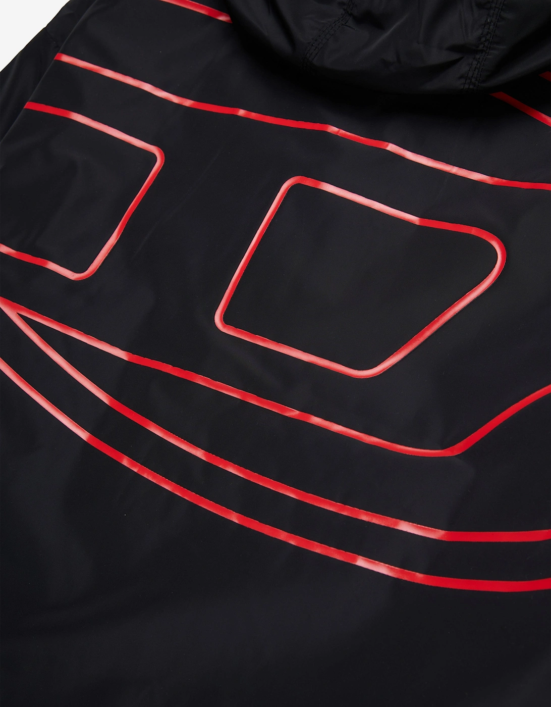 Boys Oval D Hooded Windbreaker in Black