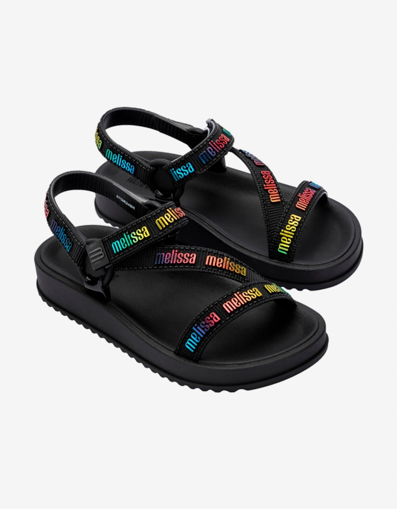 Girls Stripes M Lover Sandals in Black
