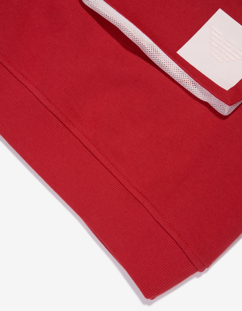 Boys Front Pocket Hoodie In Red