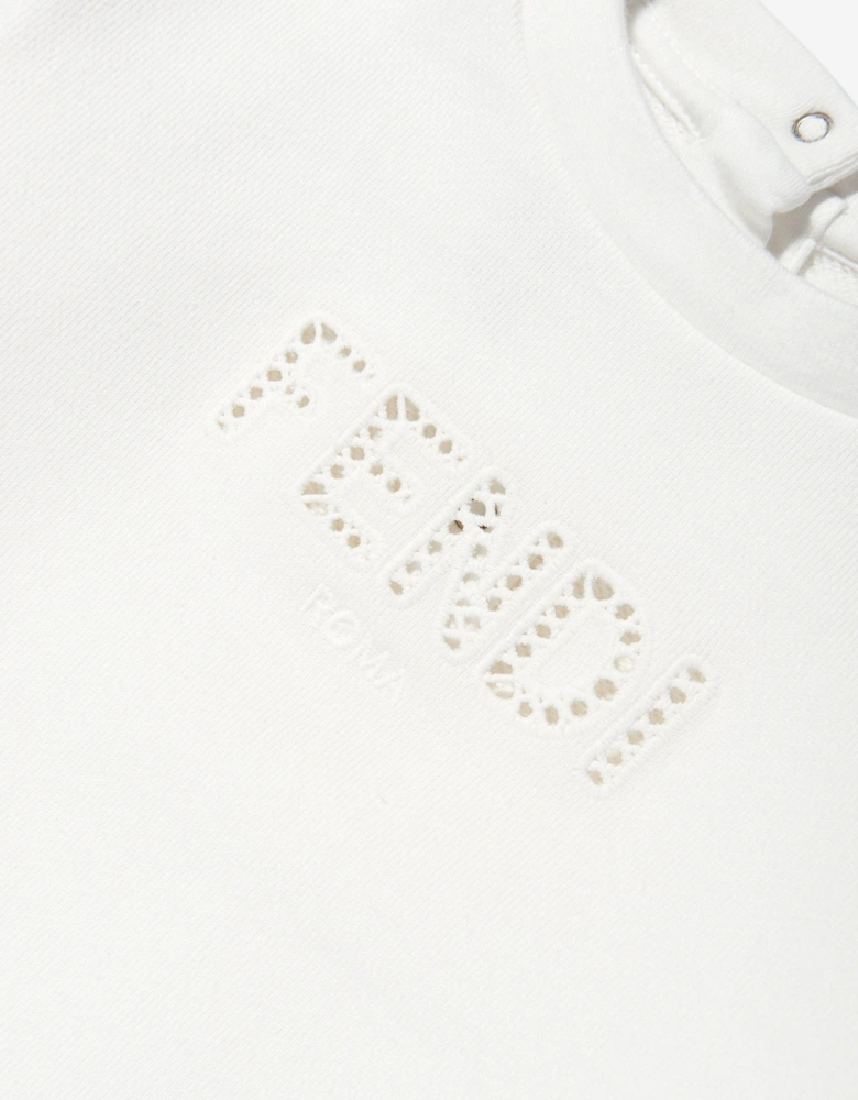Baby Girls Logo Sweatshirt in White