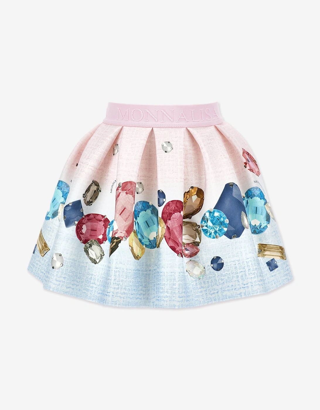 Girls Gem Print Neoprene Skirt in Pink, 5 of 4